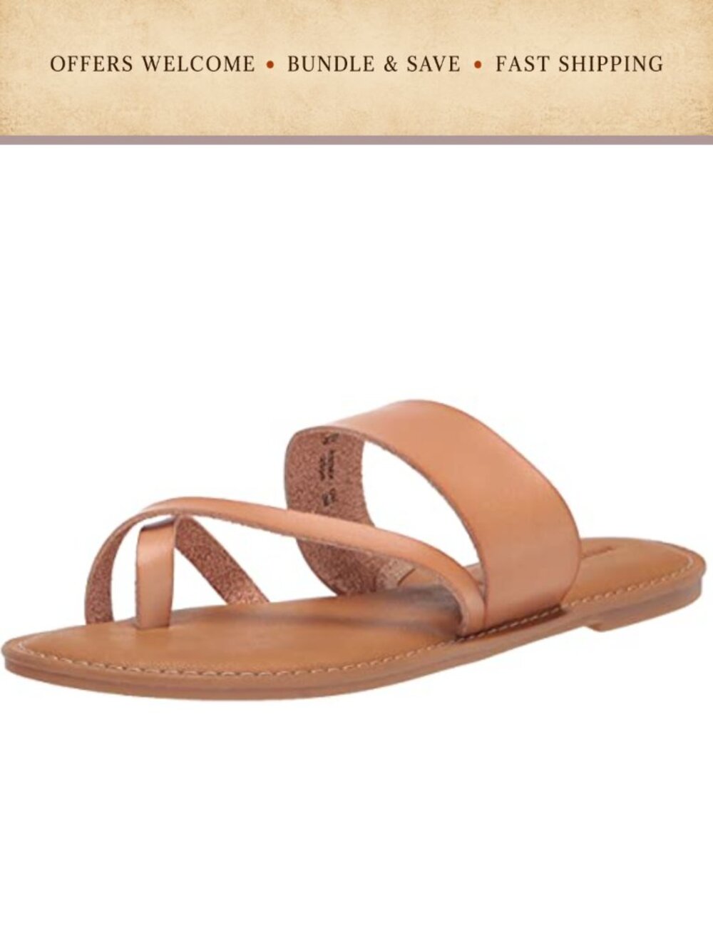Faux Leather Flip Flop Sandals Thong Slip On Memory Foam Casual Beach
